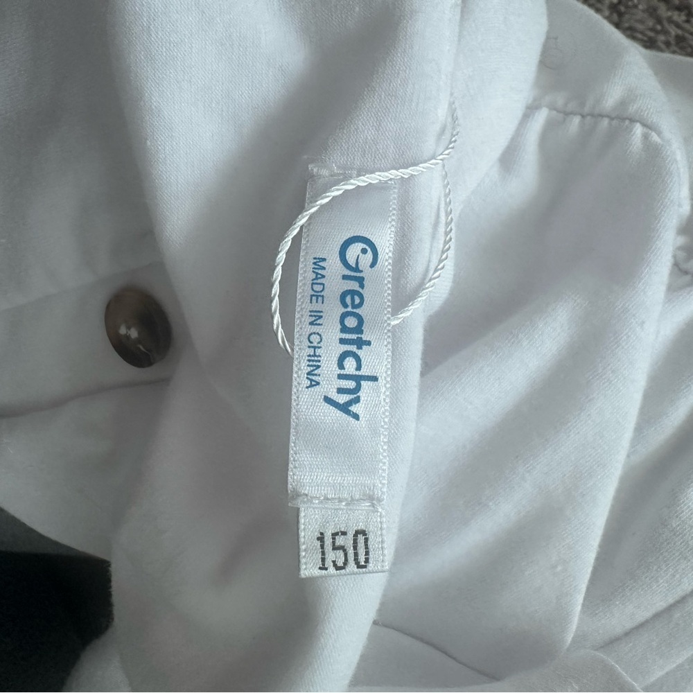 White Ruffled Button-Down Dress - Picture 2 of 3